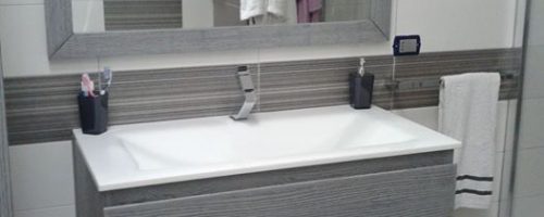 Mobile bagno moderno in rovere spazzolato