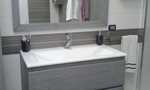 Mobile bagno moderno in rovere spazzolato