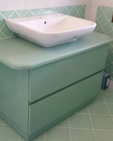 mobile c/lavabo appoggio laccato verde
